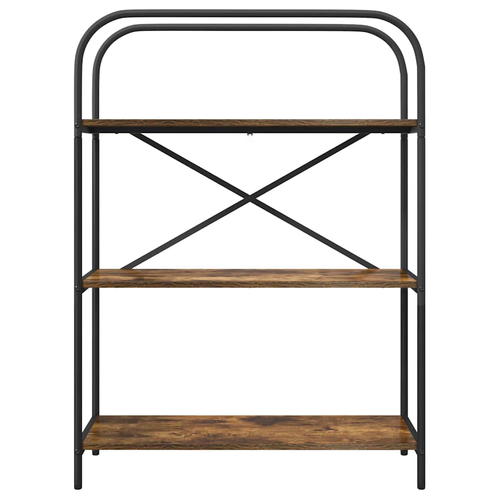Bookshelf 3-Tier 80 x 30 x 109 cm Engineered wood Smoked Oak