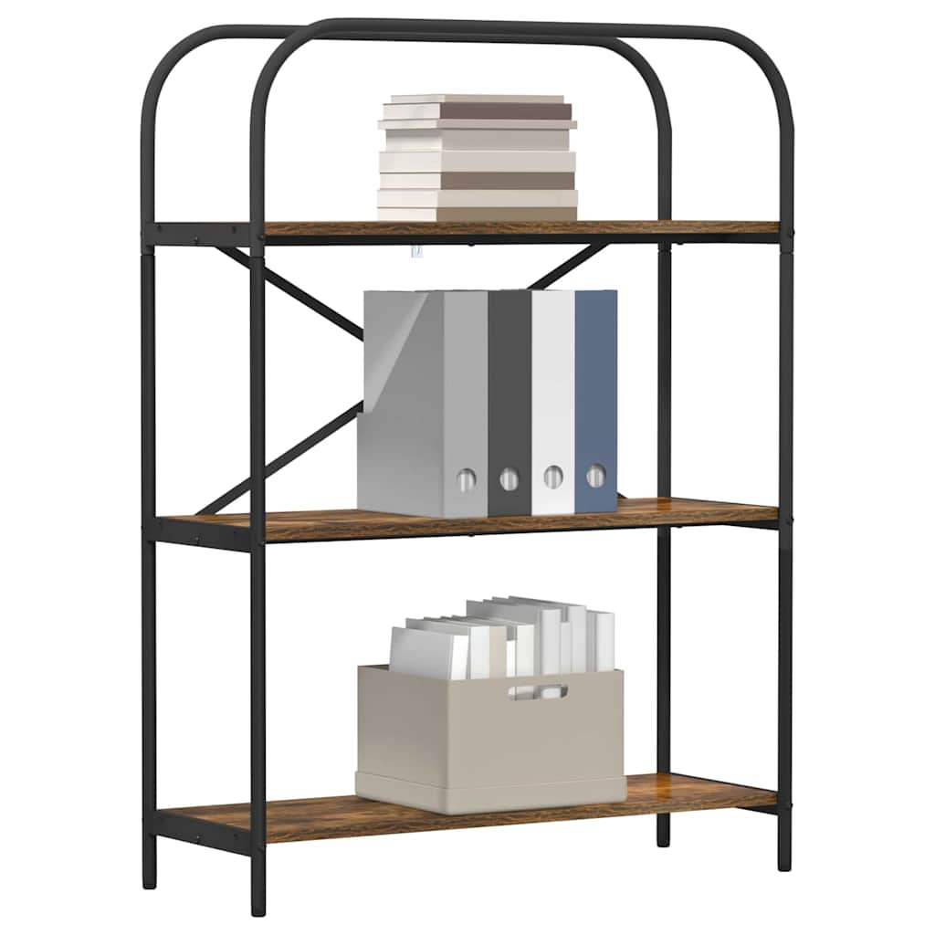 Bookshelf 3-Tier 80 x 30 x 109 cm Engineered wood Smoked Oak