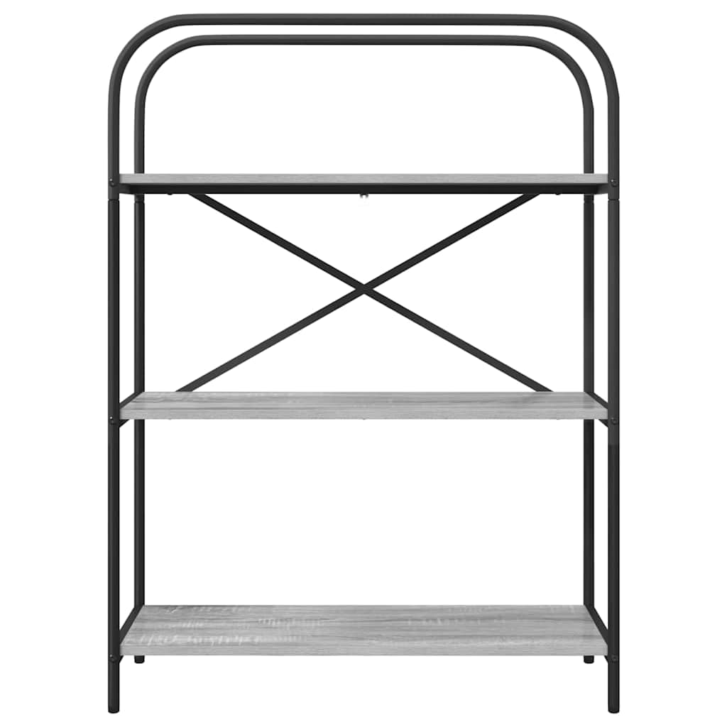 Bookshelf 3-Tier 80 x 30 x 109 cm Engineered wood Grey Sonoma