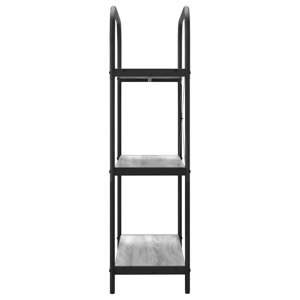 Bookshelf 3-Tier 80 x 30 x 109 cm Engineered wood Grey Sonoma