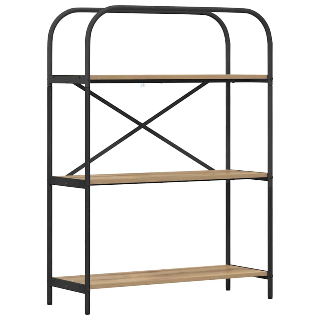 Bookshelf 3-Tier 80 x 30 x 109 cm Engineered wood Artisan Oak