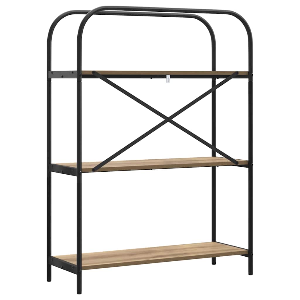 Bookshelf 3-Tier 80 x 30 x 109 cm Engineered wood Artisan Oak