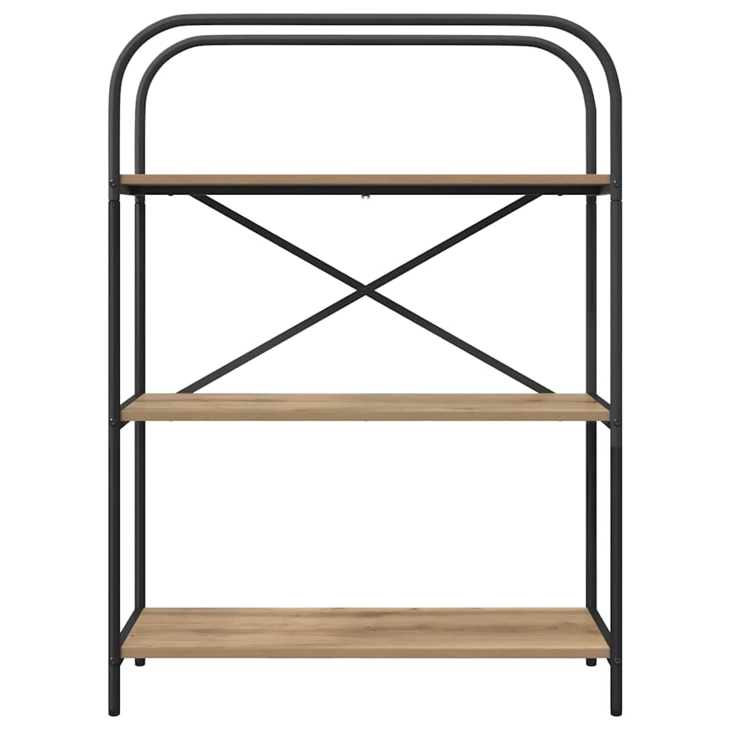 Bookshelf 3-Tier 80 x 30 x 109 cm Engineered wood Artisan Oak