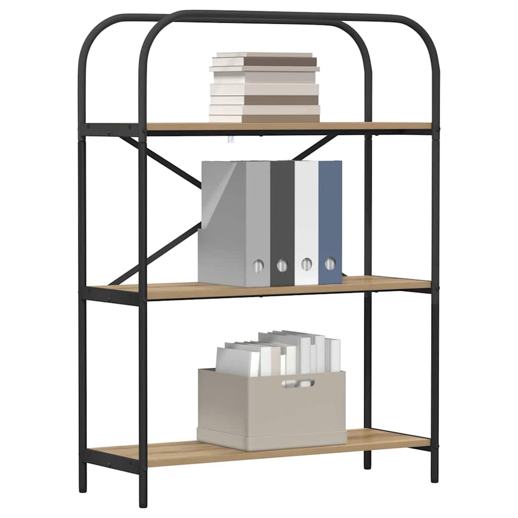 Bookshelf 3-Tier 80 x 30 x 109 cm Engineered wood Artisan Oak