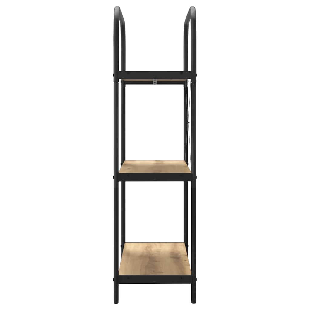 Bookshelf 3-Tier 80 x 30 x 109 cm Engineered wood Artisan Oak