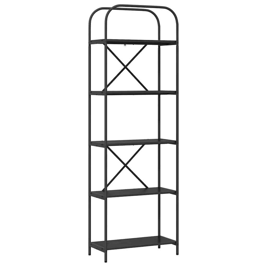 Bookshelf 5-Tier 60 x 30 x 183 cm Engineered wood Black Oak