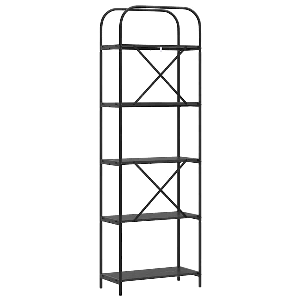 Bookshelf 5-Tier 60 x 30 x 183 cm Engineered wood Black Oak