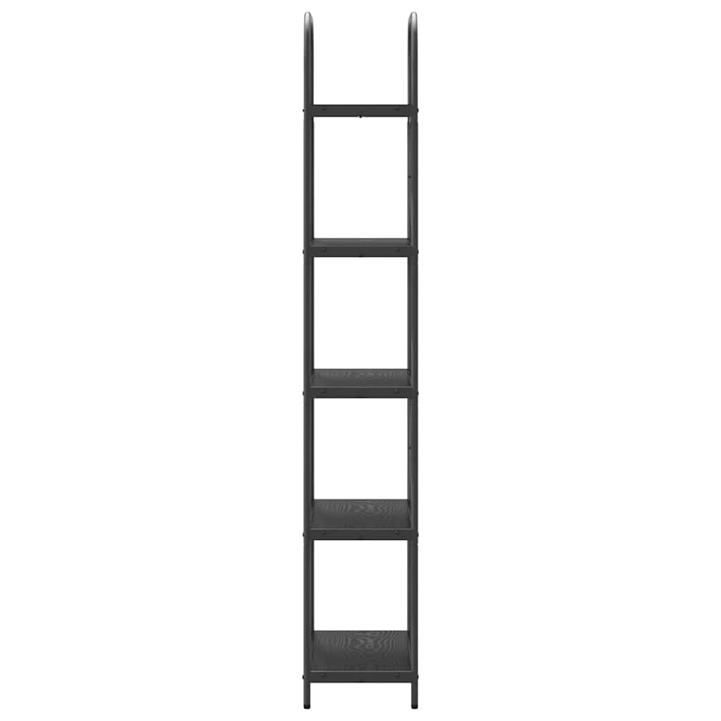 Bookshelf 5-Tier 60 x 30 x 183 cm Engineered wood Black Oak