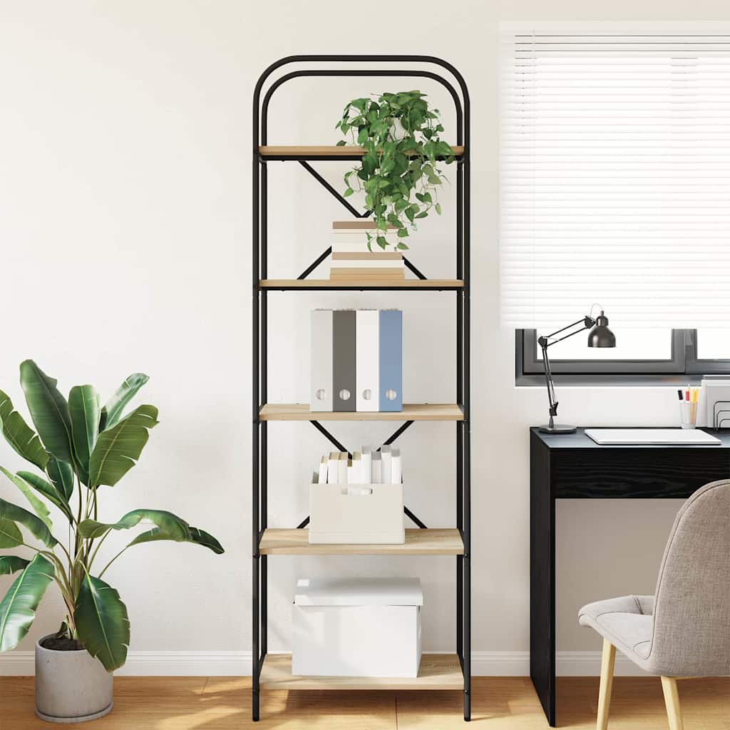 Bookshelf 5-Tier 60 x 30 x 183 cm Engineered wood Sonoma Oak