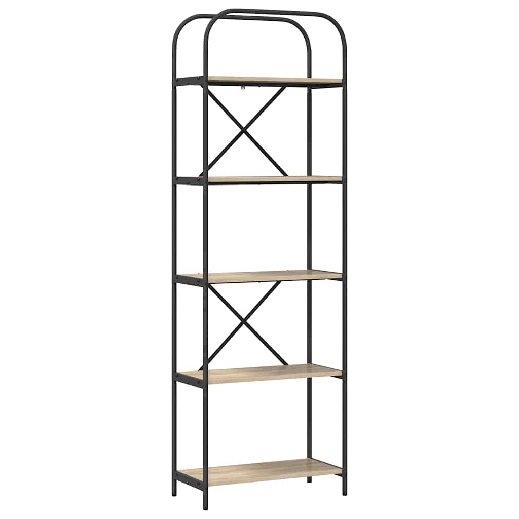 Bookshelf 5-Tier 60 x 30 x 183 cm Engineered wood Sonoma Oak