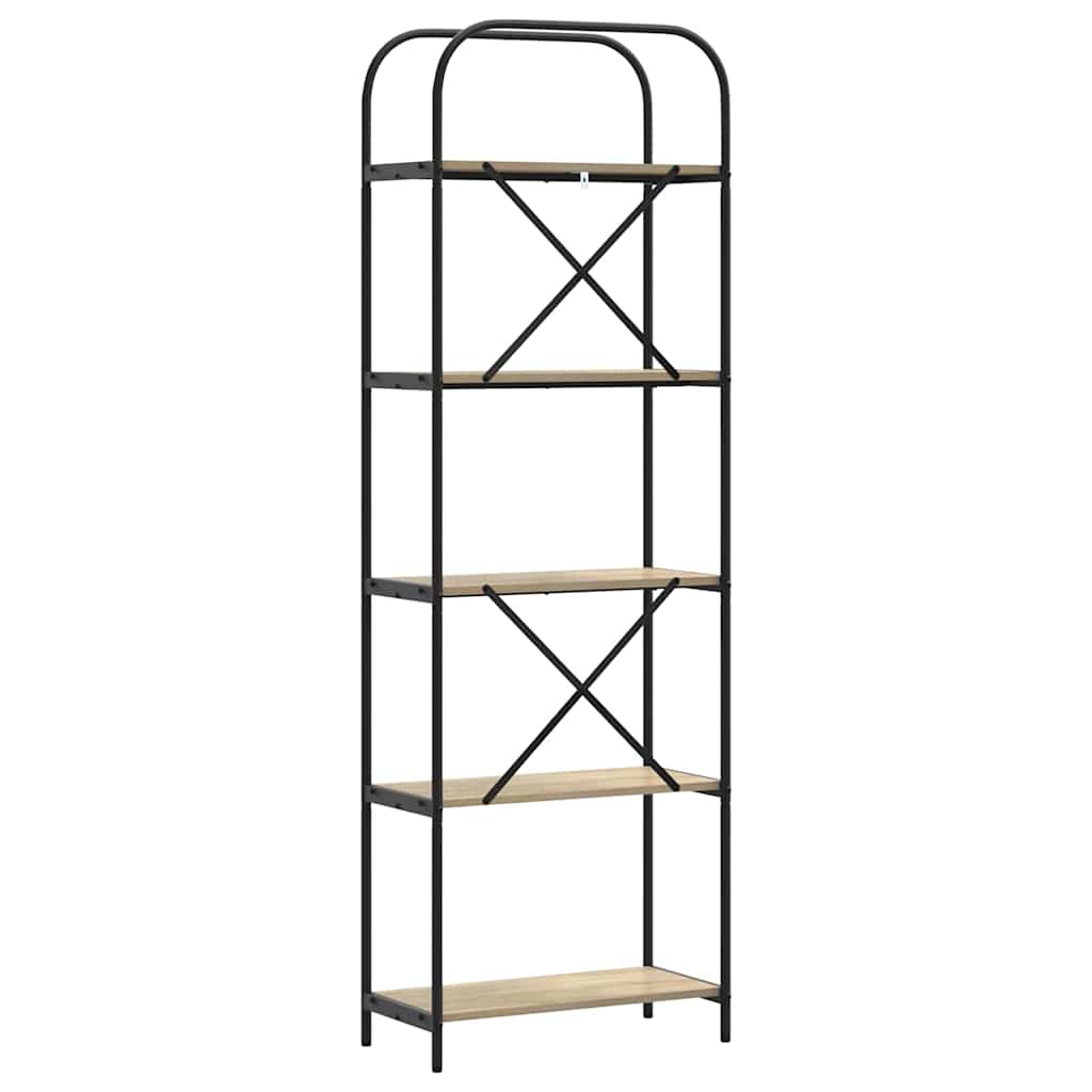 Bookshelf 5-Tier 60 x 30 x 183 cm Engineered wood Sonoma Oak