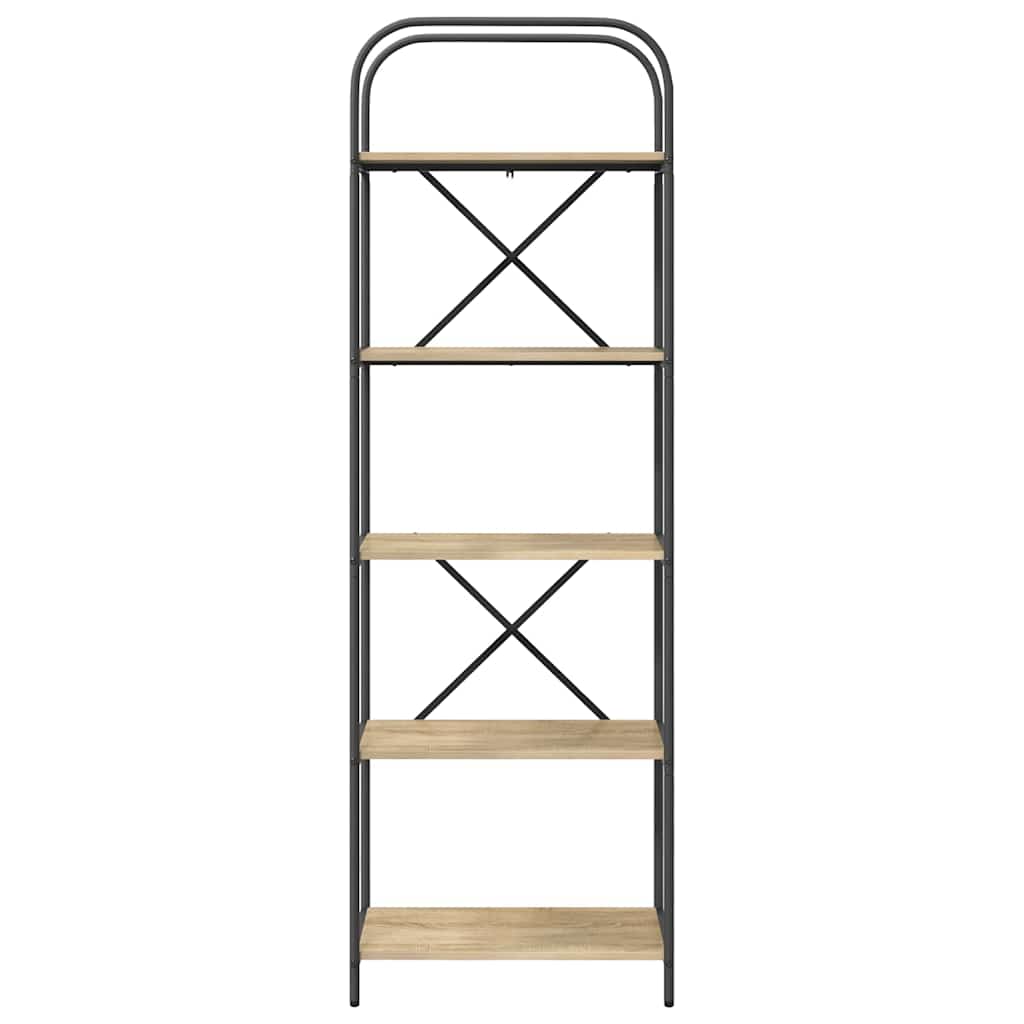 Bookshelf 5-Tier 60 x 30 x 183 cm Engineered wood Sonoma Oak