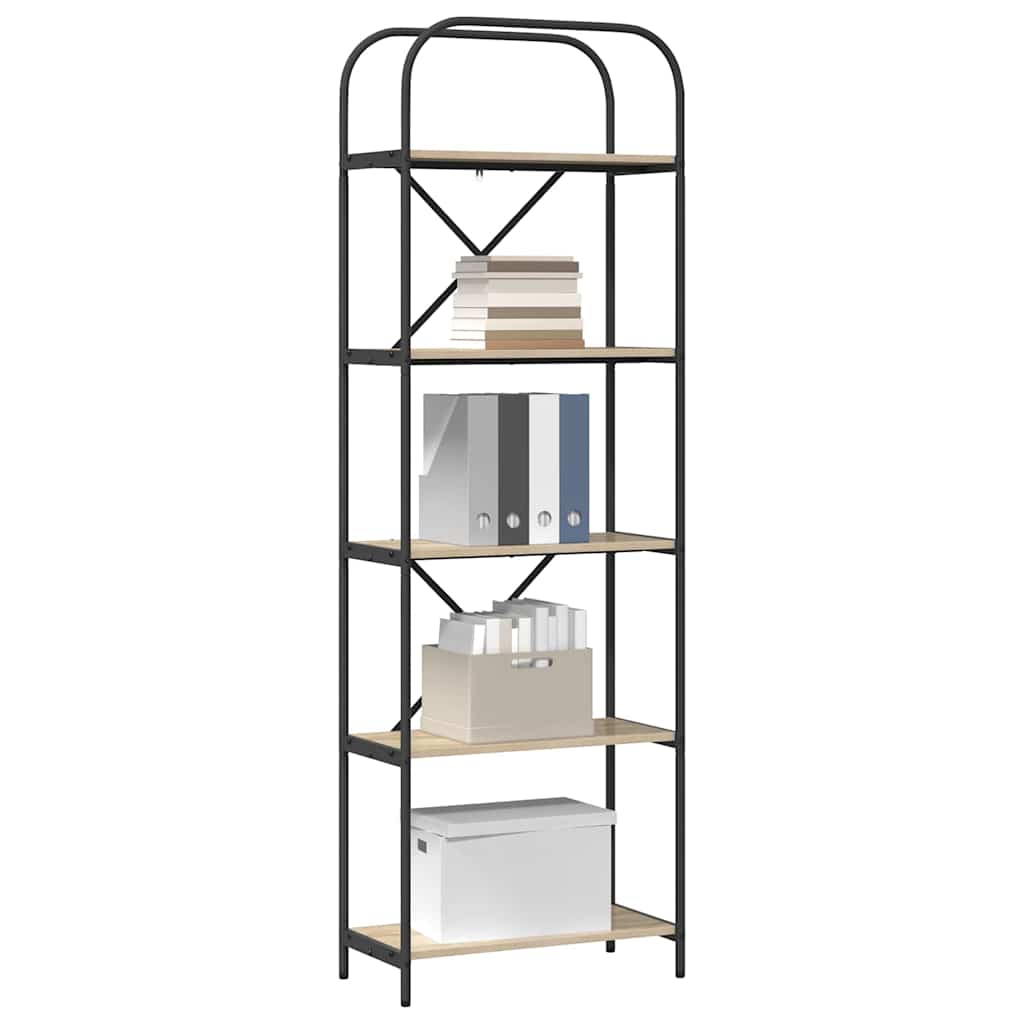 Bookshelf 5-Tier 60 x 30 x 183 cm Engineered wood Sonoma Oak