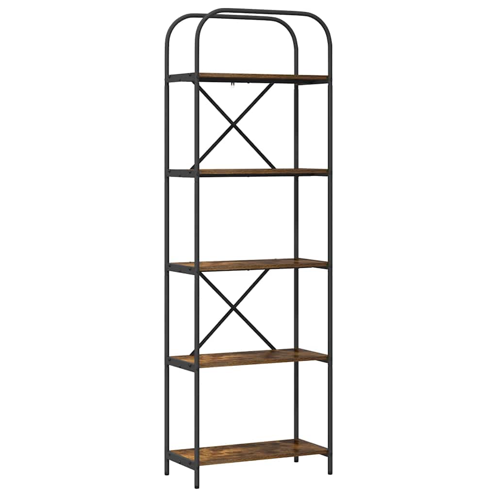 Bookshelf 5-Tier 60 x 30 x 183 cm Engineered wood Smoked Oak
