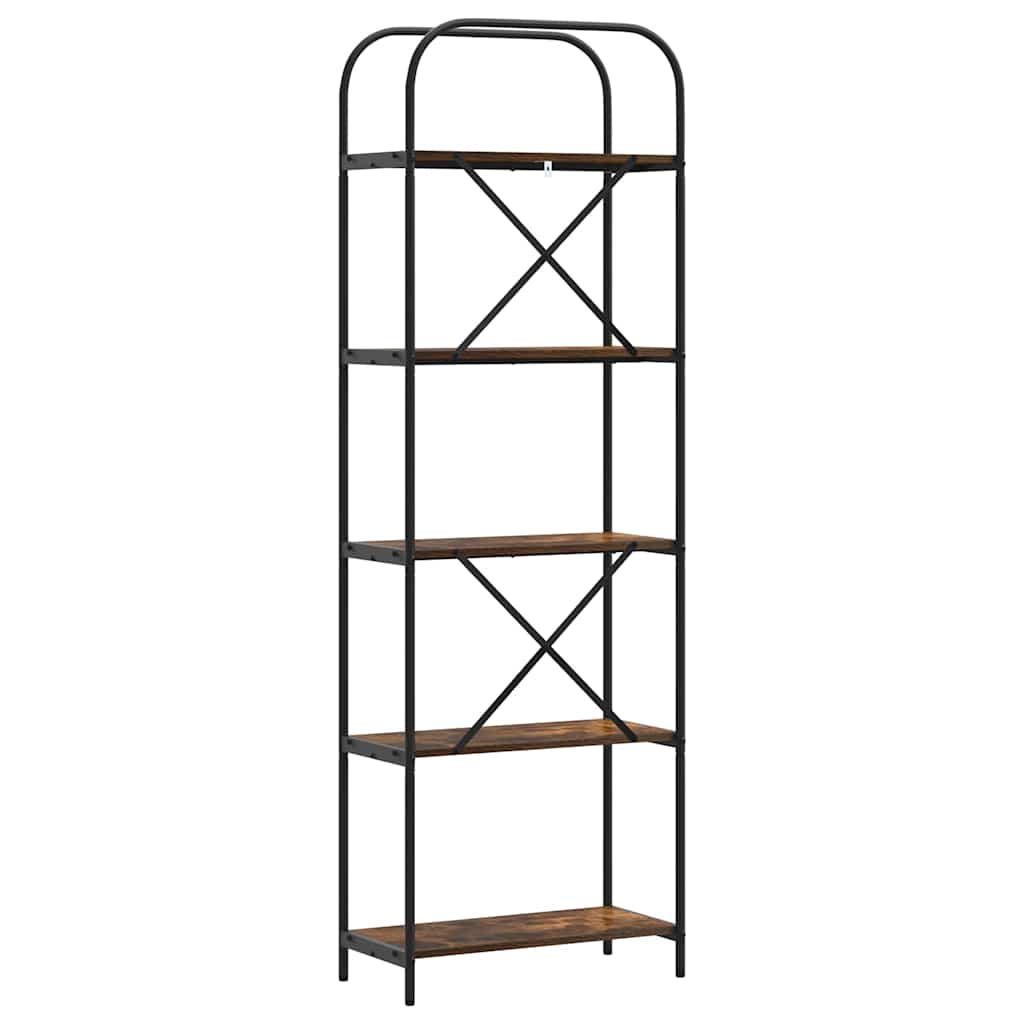 Bookshelf 5-Tier 60 x 30 x 183 cm Engineered wood Smoked Oak