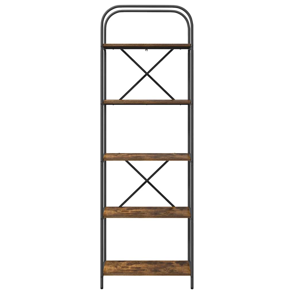Bookshelf 5-Tier 60 x 30 x 183 cm Engineered wood Smoked Oak