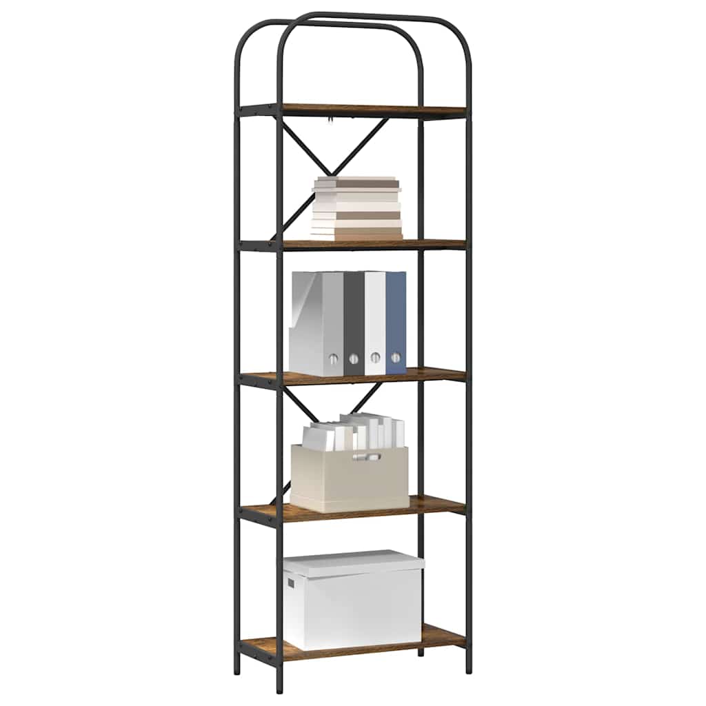 Bookshelf 5-Tier 60 x 30 x 183 cm Engineered wood Smoked Oak