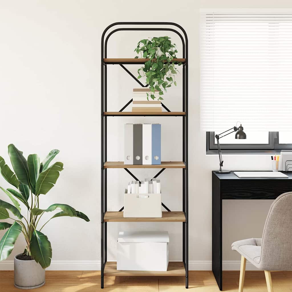 Bookshelf 5-Tier 60 x 30 x 183 cm Engineered wood Artisan Oak