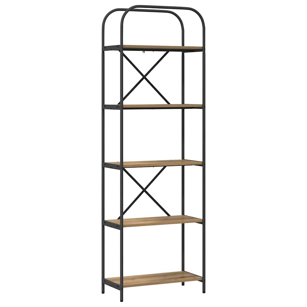 Bookshelf 5-Tier 60 x 30 x 183 cm Engineered wood Artisan Oak