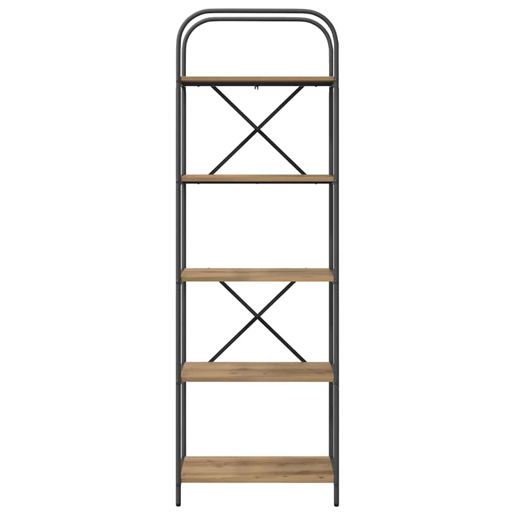 Bookshelf 5-Tier 60 x 30 x 183 cm Engineered wood Artisan Oak
