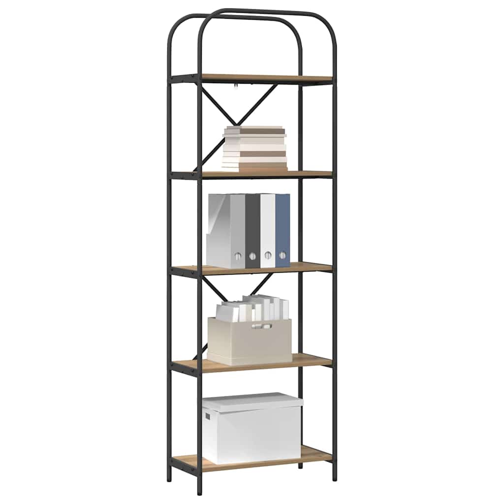 Bookshelf 5-Tier 60 x 30 x 183 cm Engineered wood Artisan Oak
