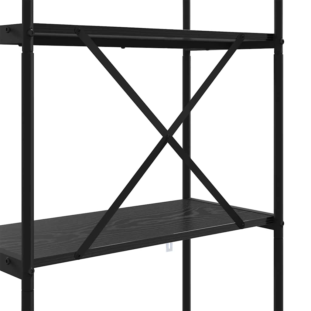 Bookshelf 4-Tier 60 x 30 x 146 cm Engineered wood Black Oak