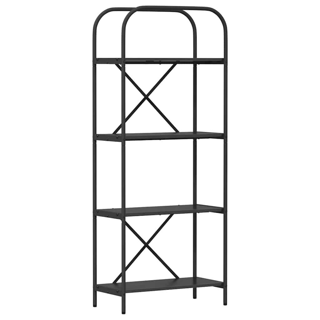 Bookshelf 4-Tier 60 x 30 x 146 cm Engineered wood Black Oak