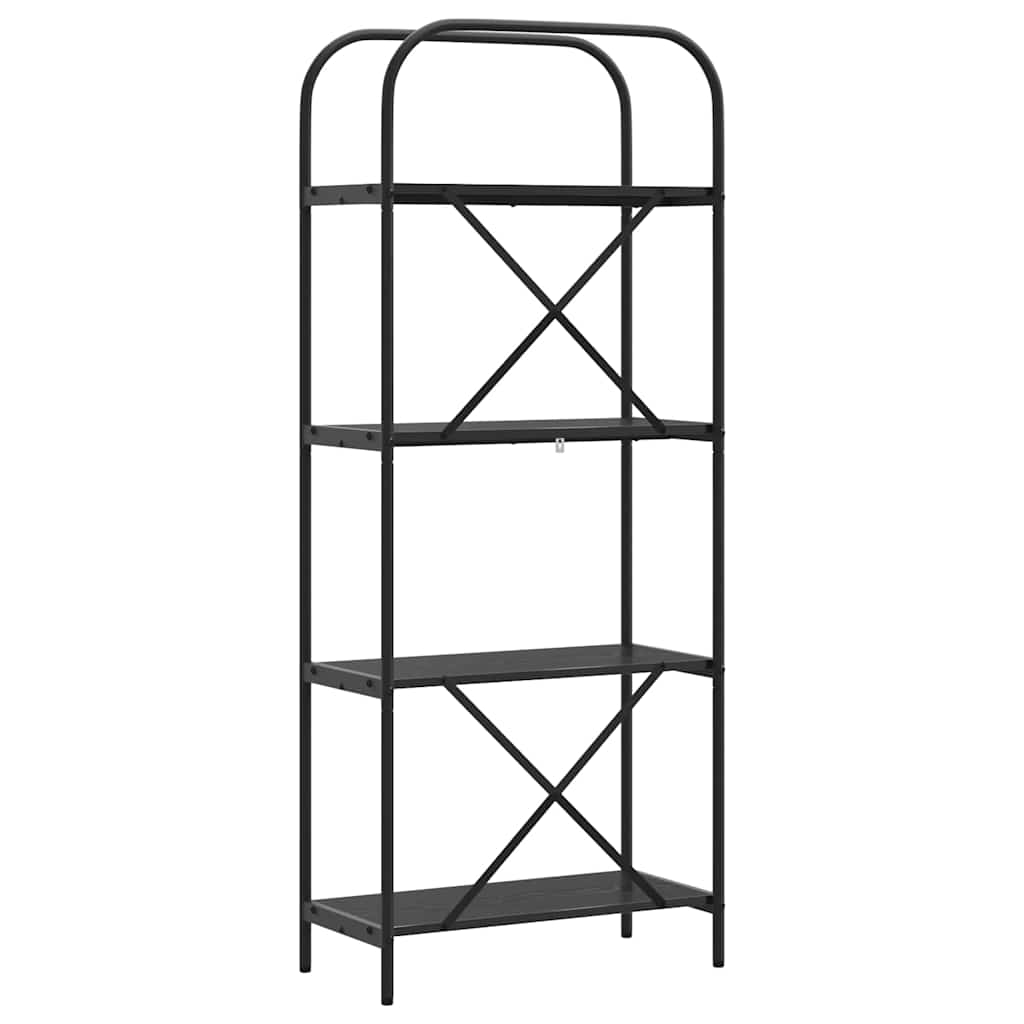 Bookshelf 4-Tier 60 x 30 x 146 cm Engineered wood Black Oak