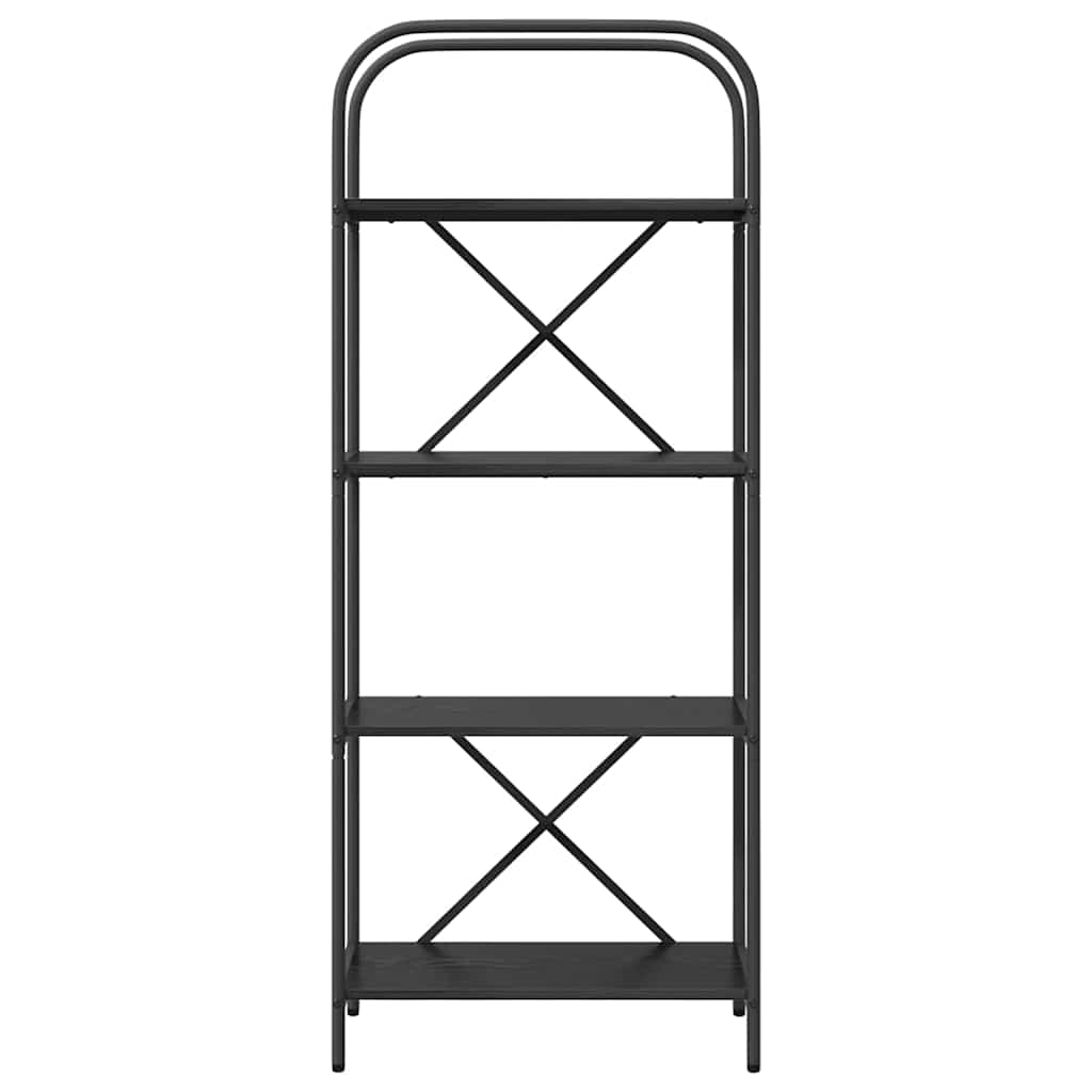 Bookshelf 4-Tier 60 x 30 x 146 cm Engineered wood Black Oak