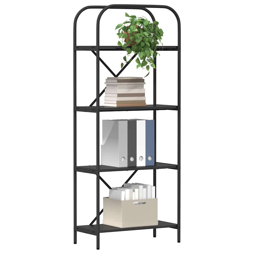 Bookshelf 4-Tier 60 x 30 x 146 cm Engineered wood Black Oak