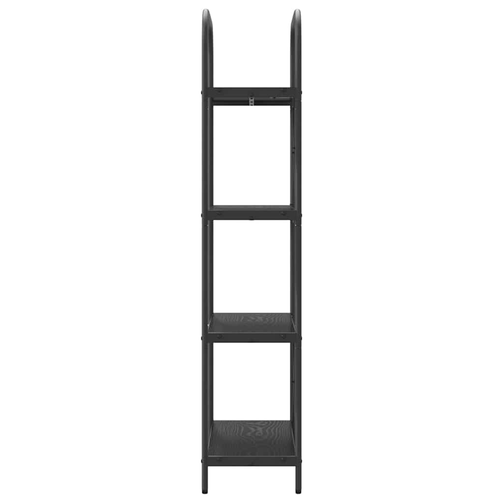 Bookshelf 4-Tier 60 x 30 x 146 cm Engineered wood Black Oak