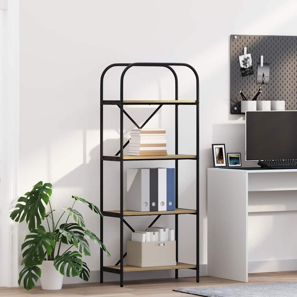 Bookshelf 4-Tier 60 x 30 x 146 cm Engineered wood Sonoma Oak