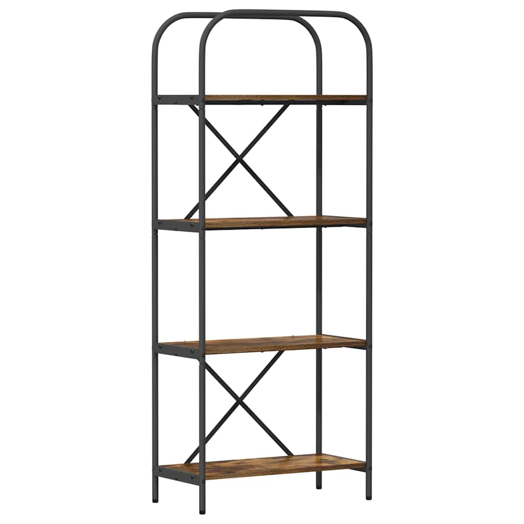 Bookshelf 4-Tier 60 x 30 x 146 cm Engineered wood Smoked Oak