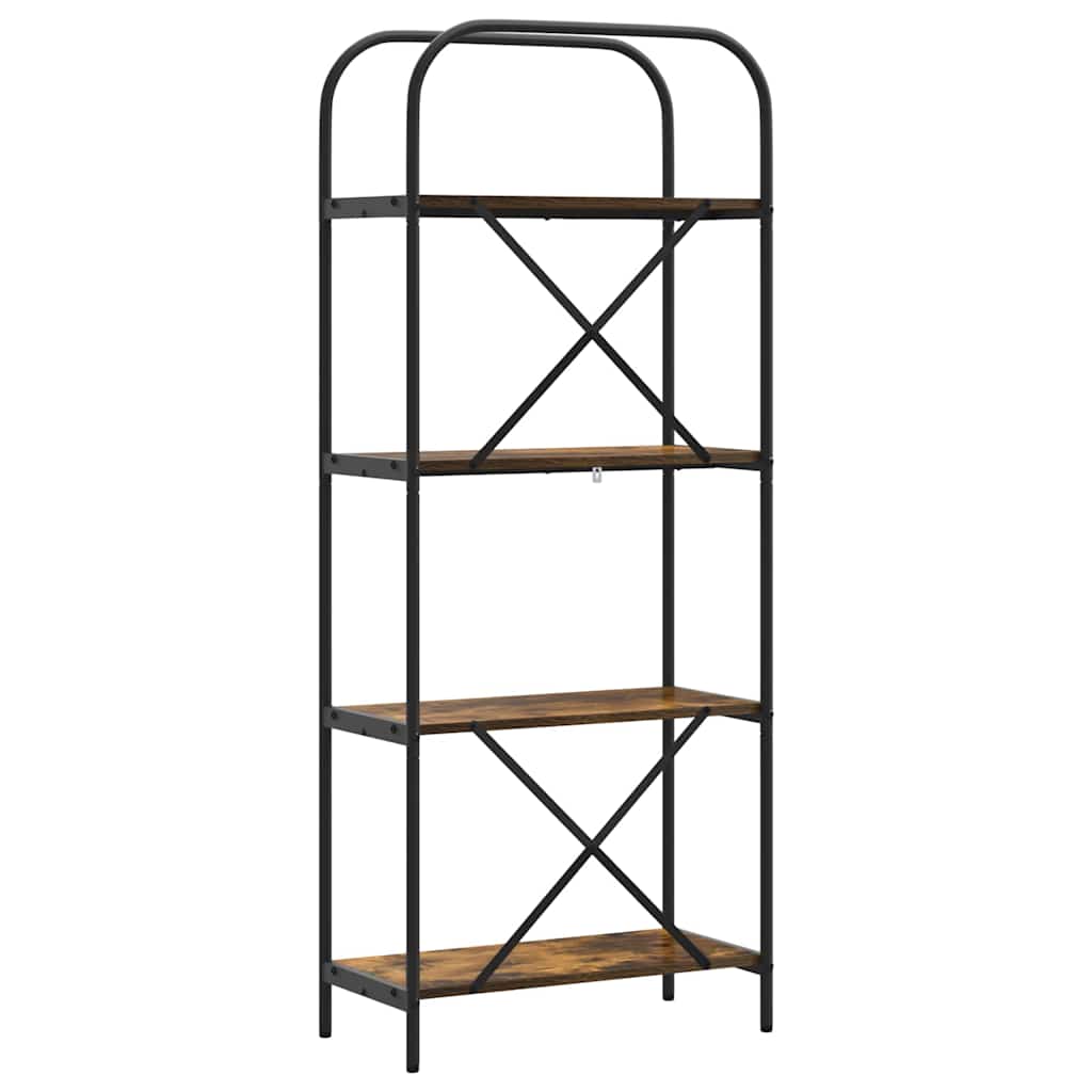 Bookshelf 4-Tier 60 x 30 x 146 cm Engineered wood Smoked Oak