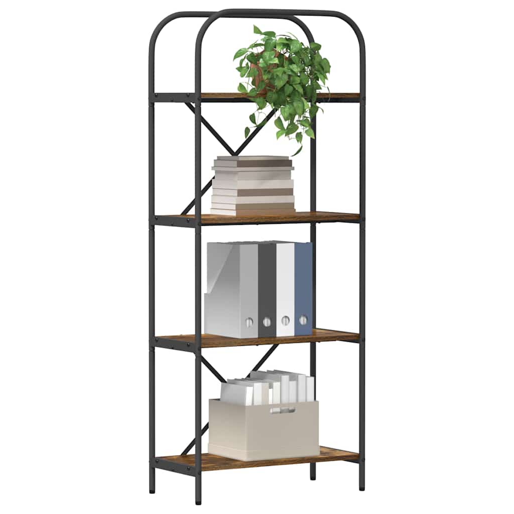 Bookshelf 4-Tier 60 x 30 x 146 cm Engineered wood Smoked Oak
