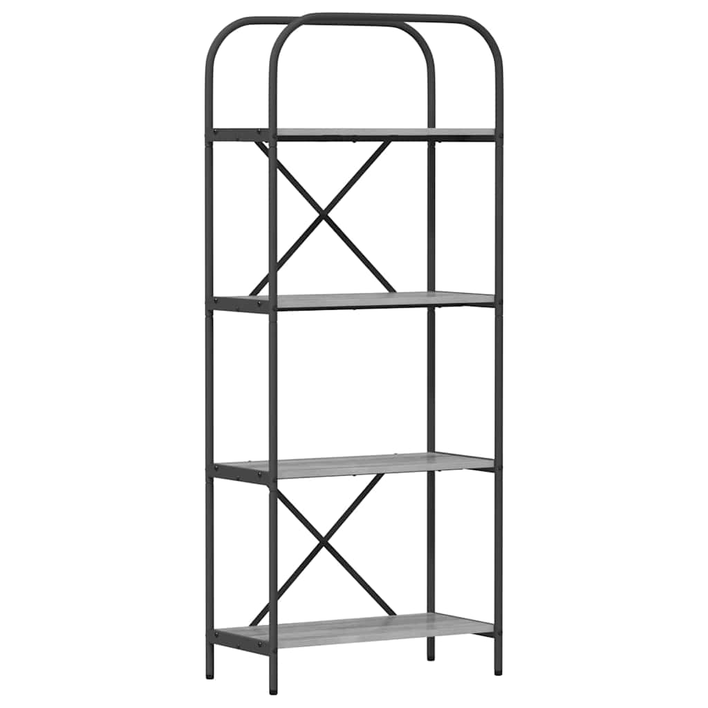 Bookshelf 4-Tier 60 x 30 x 146 cm Engineered wood Grey Sonoma
