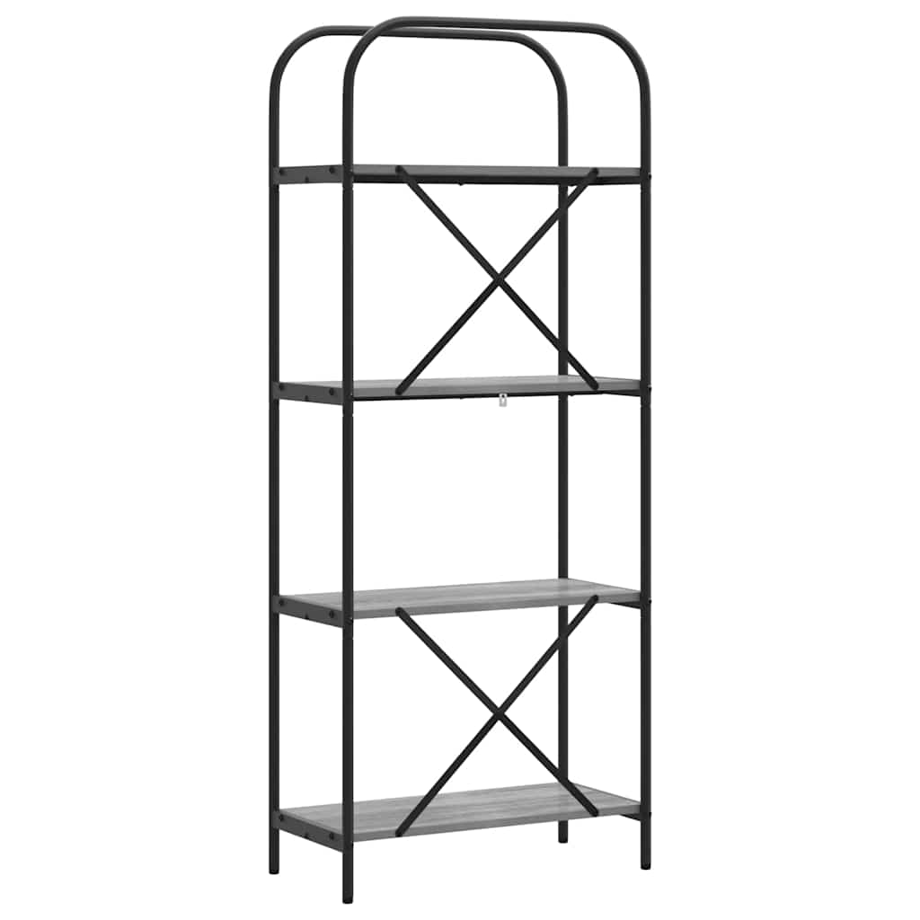 Bookshelf 4-Tier 60 x 30 x 146 cm Engineered wood Grey Sonoma