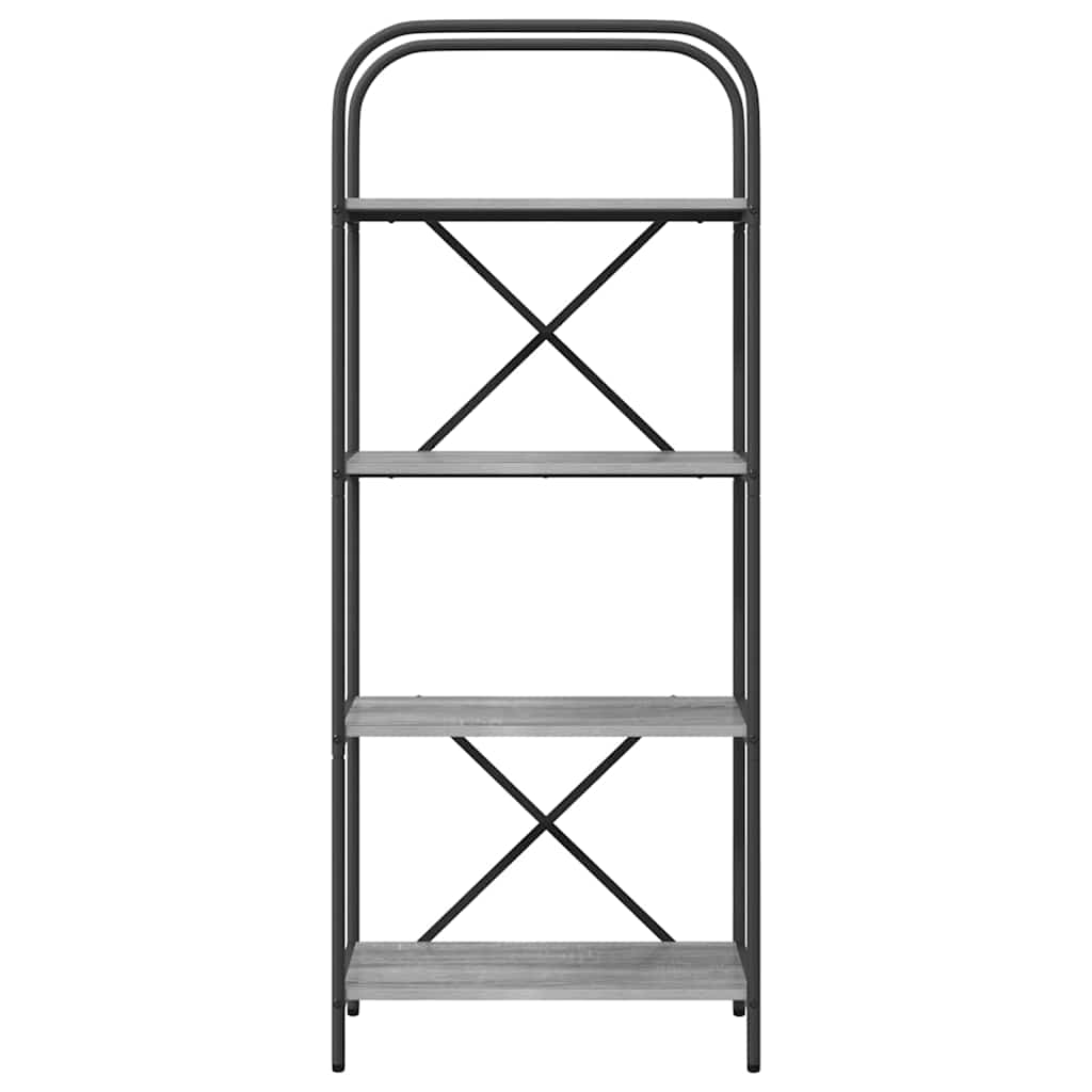 Bookshelf 4-Tier 60 x 30 x 146 cm Engineered wood Grey Sonoma
