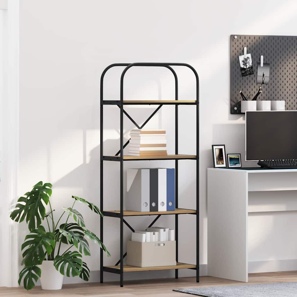 Bookshelf 4-Tier 60 x 30 x 146 cm Engineered wood Artisan Oak