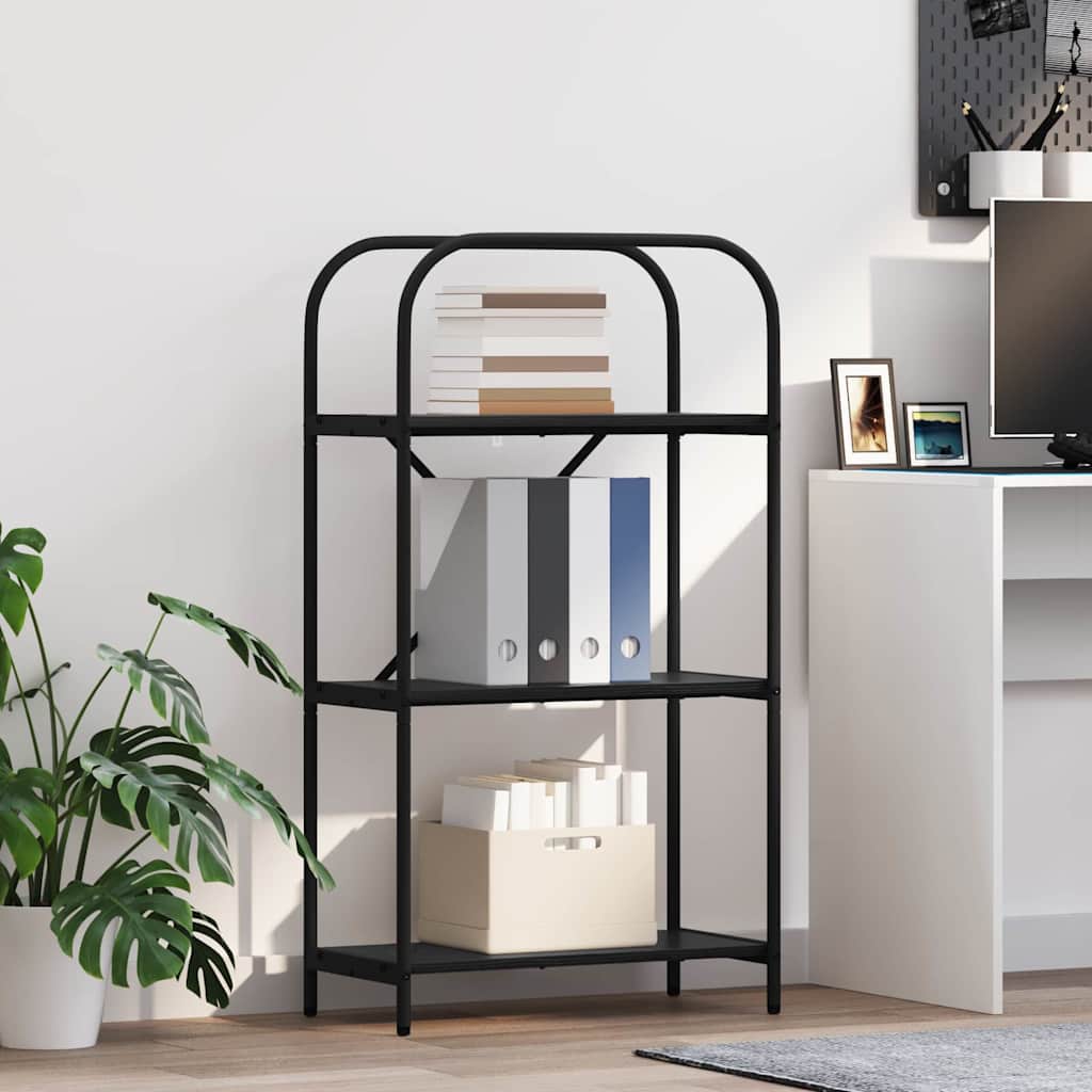 Bookshelf 3-Tier 60 x 30 x 109 cm Engineered wood Black Oak