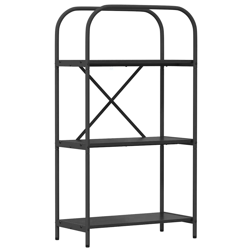 Bookshelf 3-Tier 60 x 30 x 109 cm Engineered wood Black Oak
