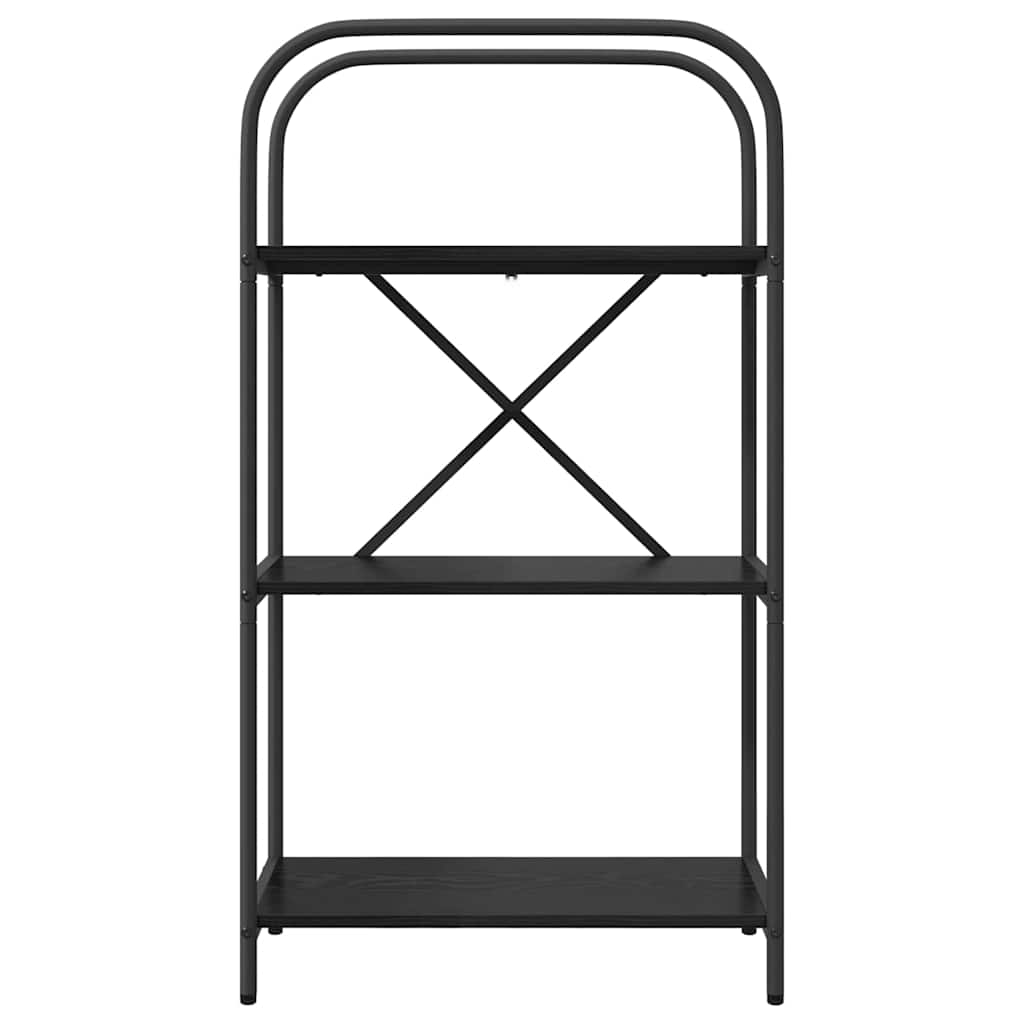 Bookshelf 3-Tier 60 x 30 x 109 cm Engineered wood Black Oak