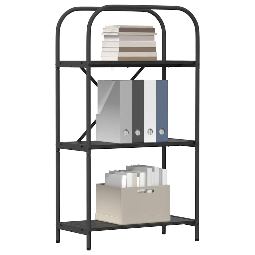 Bookshelf 3-Tier 60 x 30 x 109 cm Engineered wood Black Oak