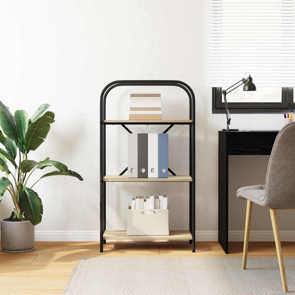 Bookshelf 3-Tier 60 x 30 x 109 cm Engineered wood Sonoma Oak