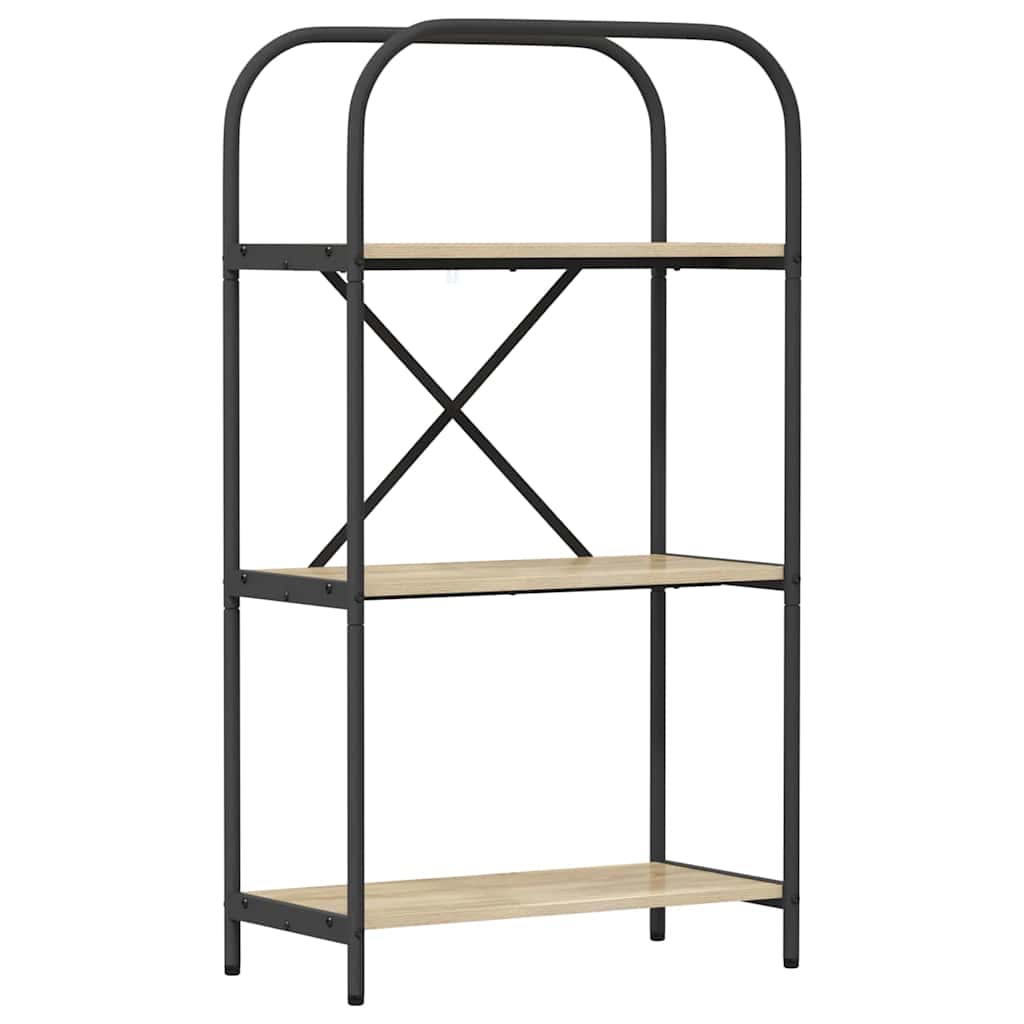 Bookshelf 3-Tier 60 x 30 x 109 cm Engineered wood Sonoma Oak