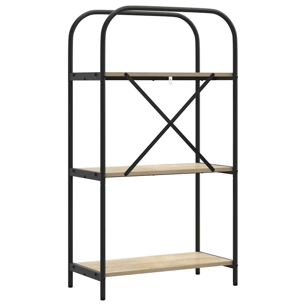 Bookshelf 3-Tier 60 x 30 x 109 cm Engineered wood Sonoma Oak