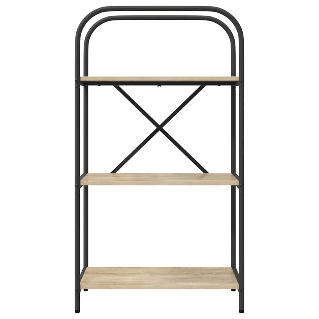 Bookshelf 3-Tier 60 x 30 x 109 cm Engineered wood Sonoma Oak