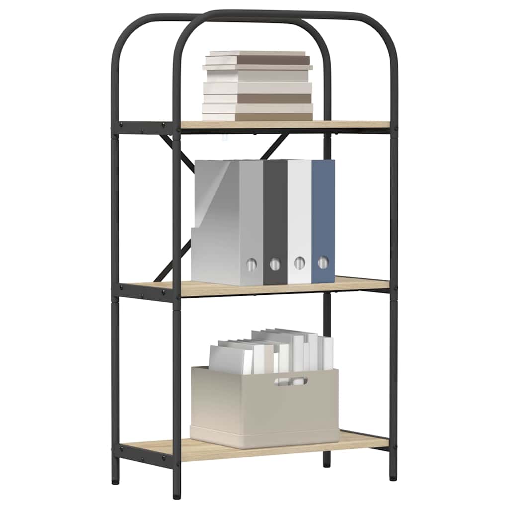 Bookshelf 3-Tier 60 x 30 x 109 cm Engineered wood Sonoma Oak