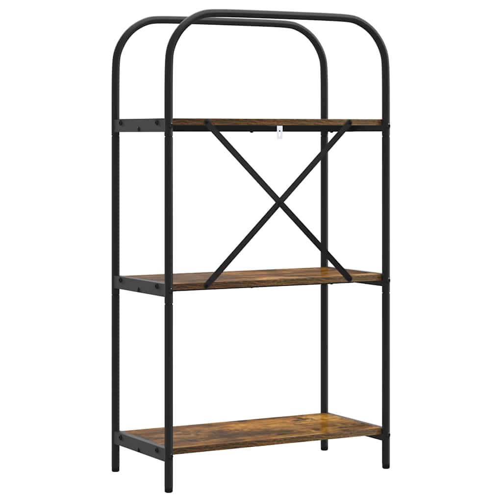 Bookshelf 3-Tier 60 x 30 x 109 cm Engineered wood Smoked Oak