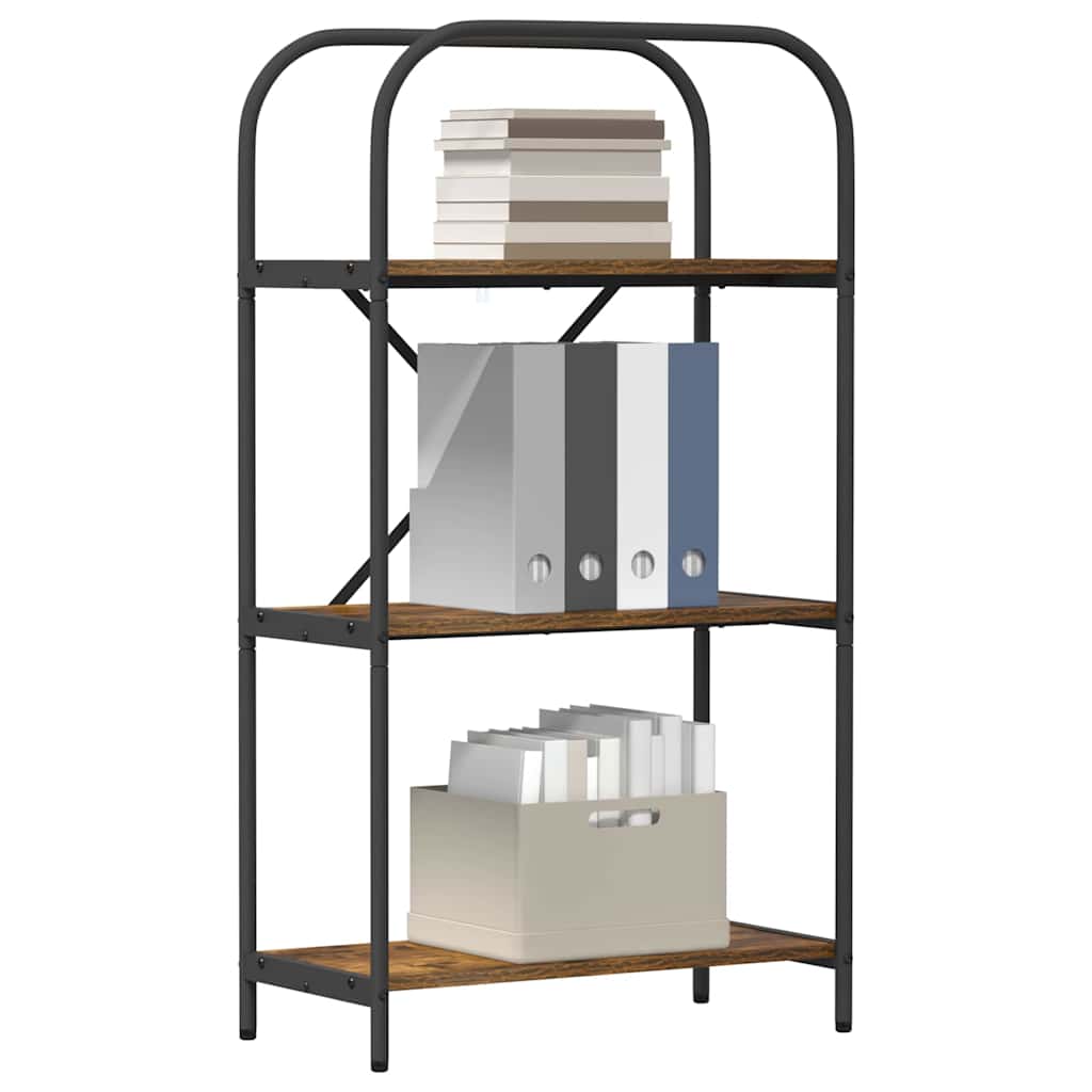 Bookshelf 3-Tier 60 x 30 x 109 cm Engineered wood Smoked Oak